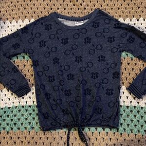 Warner Bros. Harry Potter Dark Blue Long Sleeve Tee Top Shirt Womans sz Small
